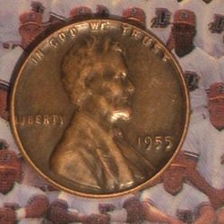 Lincoln Head On Reverse 1955 Lincoln One Cent Penny Doubled 
