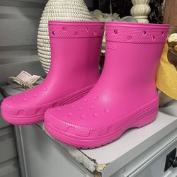 Pink rain boots croc brand Size 7 Woman’s 