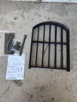 Black Metal Garden Fence Panel with Stakes