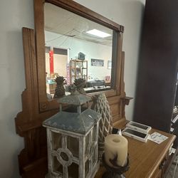 Wooden Dresser with Mirror