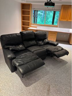 Black Leather Recliner Couch