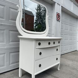 Stunning Antique Refinished Solid Wood Dresser