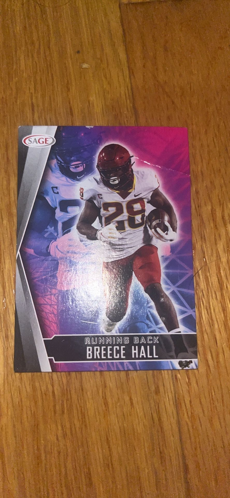 jets breece hall college football card