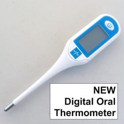 New Digital Oral Thermometer w/ Large Clear LED Screen Backlit Display, 20 sec. Read Time - Protective Tip Sheath & Safety Instruction Guide Included
