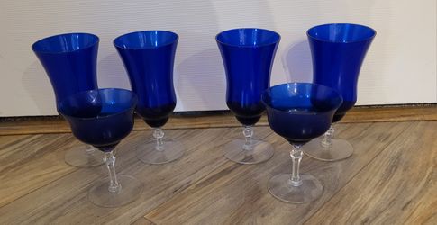 SIX COBALT GLASSES