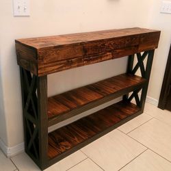 Rustic Farmhouse Wood Entry Table Console