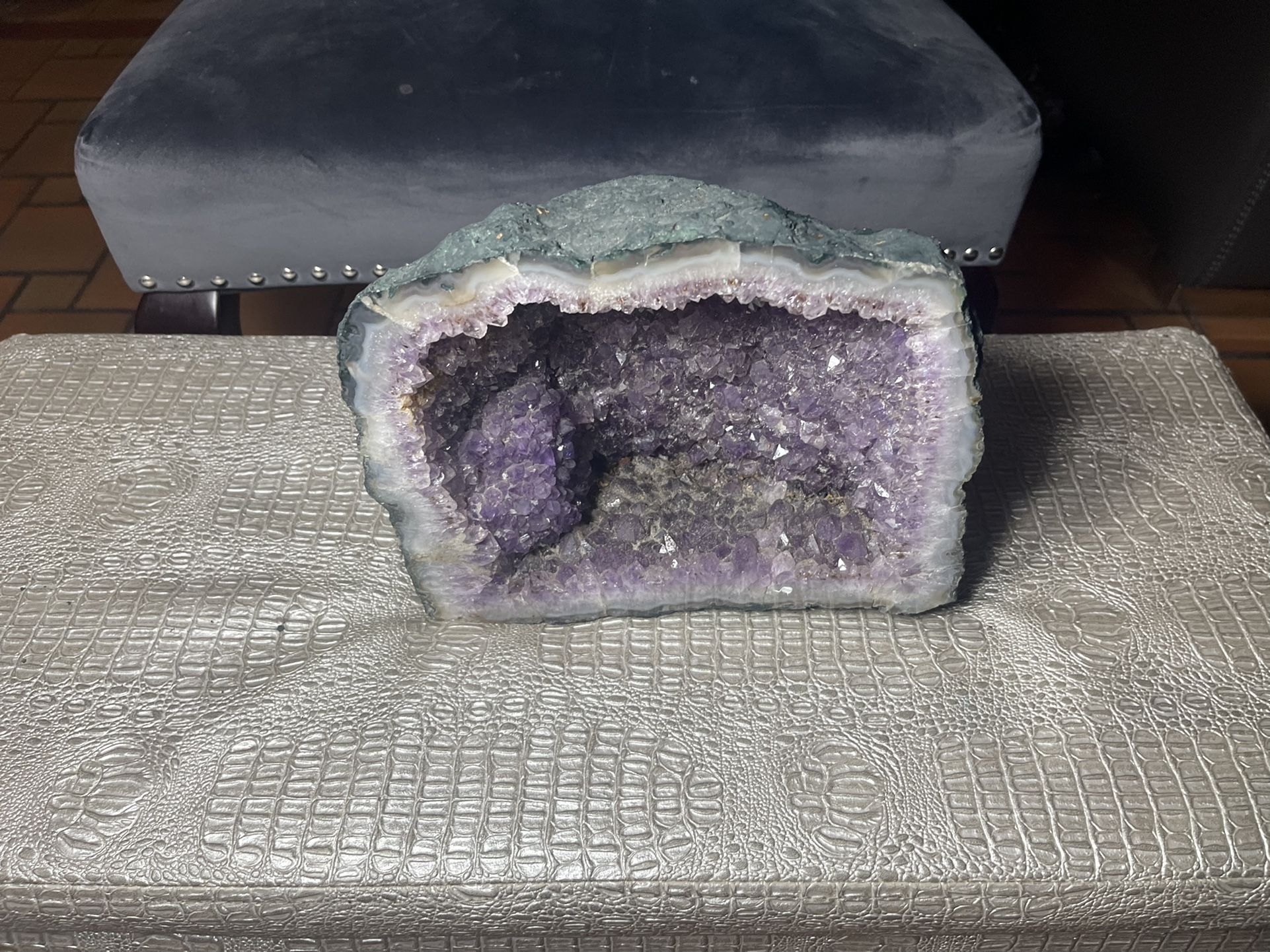 Crystal Clusters Stone from Uruguay Raw Geode Quartz - Deep Purple Color