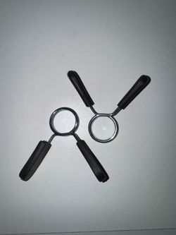 Standard Barbell Spring Collars 1” Pair – Weight Clips for Home Gym