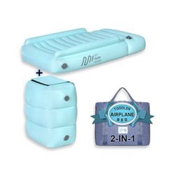 “New”Airplane,train Etc.  Inflatable Travel Bed (w/footrest)For Kids(w/bag & Pump)retail$79