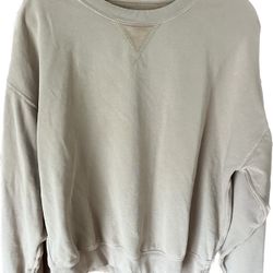 American Eagle Crew Neck Sweatshirt Beige Women’s Size Medium Vintage Inspired