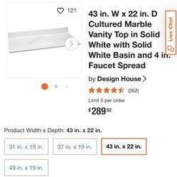 Design house cultured marble vanity top