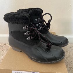 Sperry Alpine Saltwater Big Girls Size 3 Black Boots