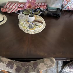 Extendable Dining Table + 6 Upholstered Chairs