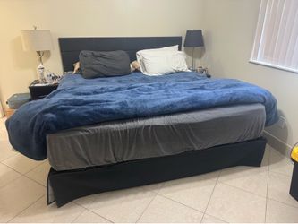King Size Bed with Fabric headboard