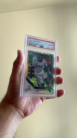 Vini Jr. 2021 Topps Uefa Champions League Gold Starball Foil 47/50 Vinicius PSA 8