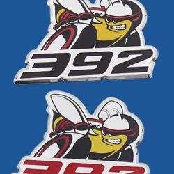 SRT powered aluminum badge adhesive 7.25x1.5in see ALL PIX SOLD SEPARATE.  SHIPPING AVAILABLE