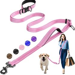 Hands-Free Dog Leash with Adjustable Length 6-9FT + Dual Padded Handles Reflective Safety for Night Walks | Suitable for Medium to Large Dogs & Puppie