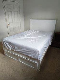 Full Size mattress with frame and headboard