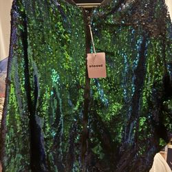 Omoone Sequin Bomber Jacket 