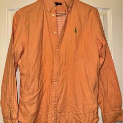 Ralph Lauren men’s orange long sleeve button down shirt size large