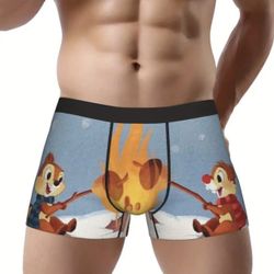 🔥 New! Funny Chip & Dale Breathable Boxers - Flyless Mens Underwear Colorful Boxer Briefs XL