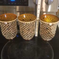 3 Mosaic Candle Holders