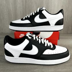 Nike Men's Court Vision Low Shoes Sneakers - Black White Panda - Size 8