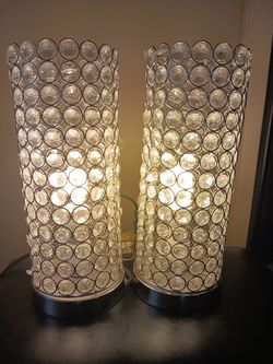 Crystal Bead Table Lamps – Set of 2