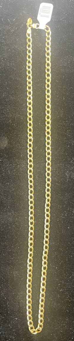 18k gold 24in Cuban chain with a lobster clasp