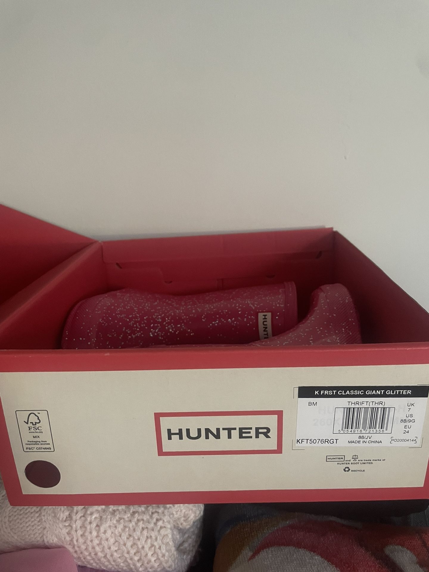 Toddler Pink Glitter Hunter Boots