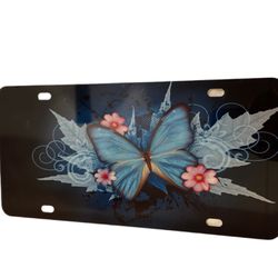 License Plate Dark Butterfly