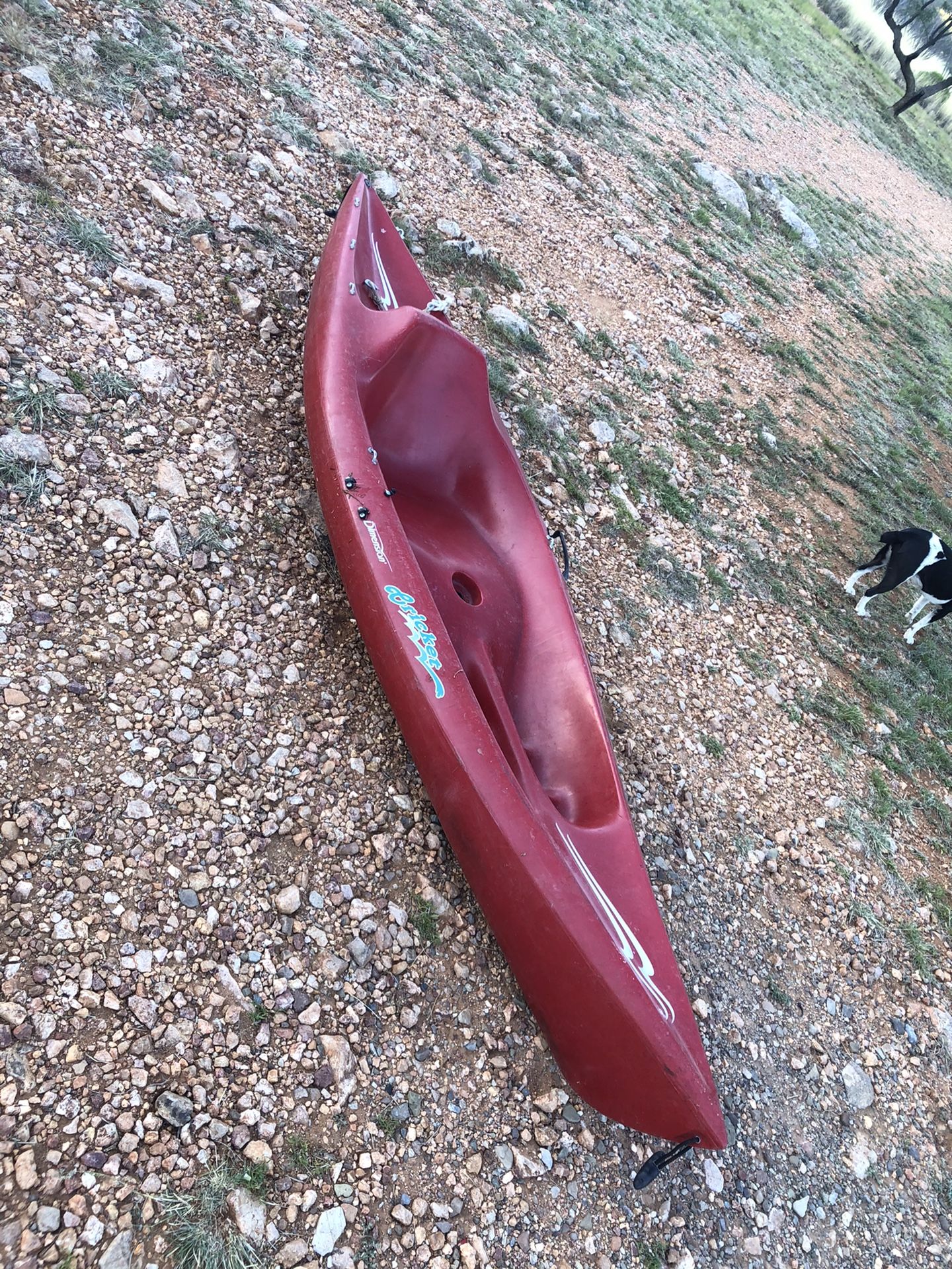Red dimension cricket kayak