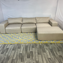 ( Delivery Available ) Inside Weather Modular Beige Sectional Couch