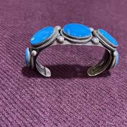 Vintage Sterling + Turquoise Cuff Bracelet 