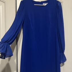 Royal Blue Dress (Mesh Sleeves) (New With Tags) 
