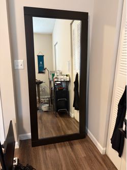 King size Bed frame with bunky boards and box spring new - price also includes mirror