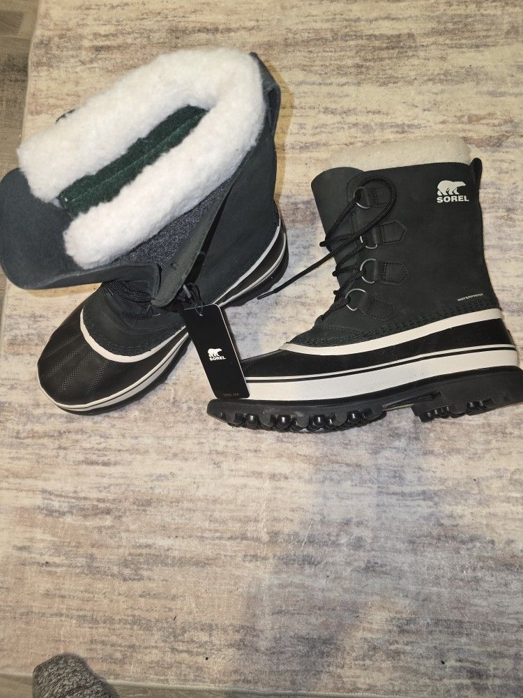 Black Sorel Caribou Snow Boots Size 8.5 