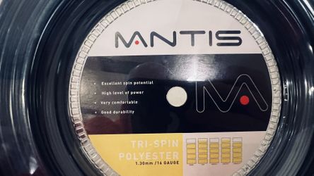 Tennis String Tri Spin Polyester Black Black Reel 200m