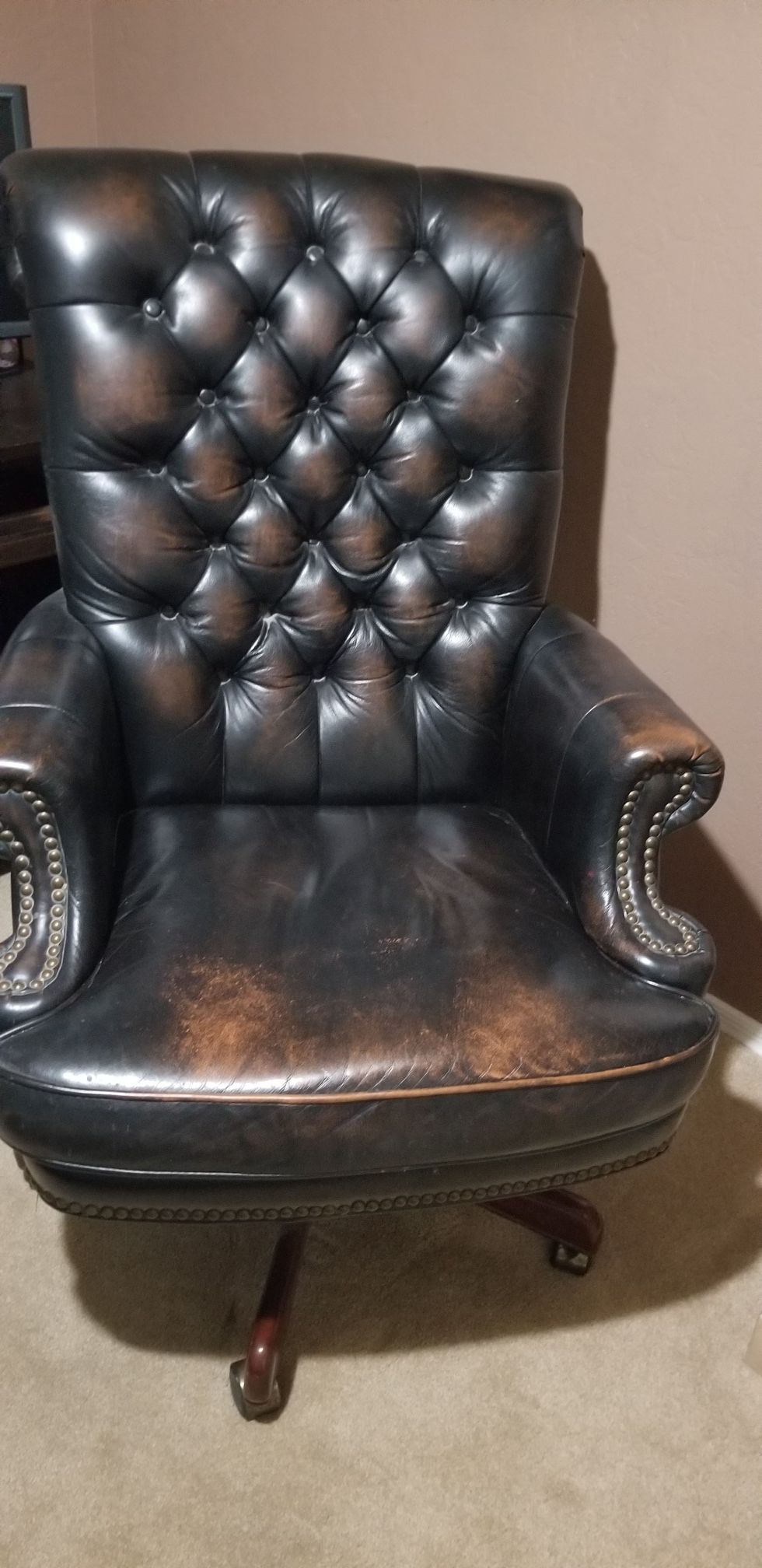 Bradington Young office chair. Leather