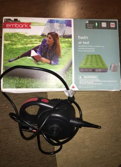 Twin size blow up bed & air pump
