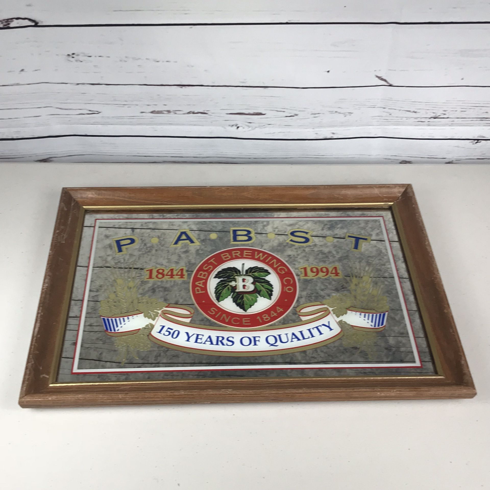 Pabst brewing 150 years of quality mirror sign 20 x 14”