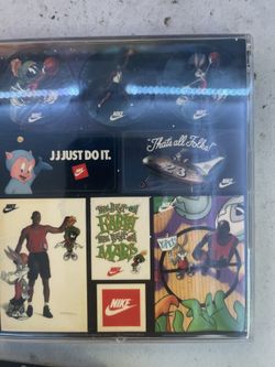 1993 Nike Michael Jordan 12 Sticker Card Sealed Full Set CD Case Space Jam