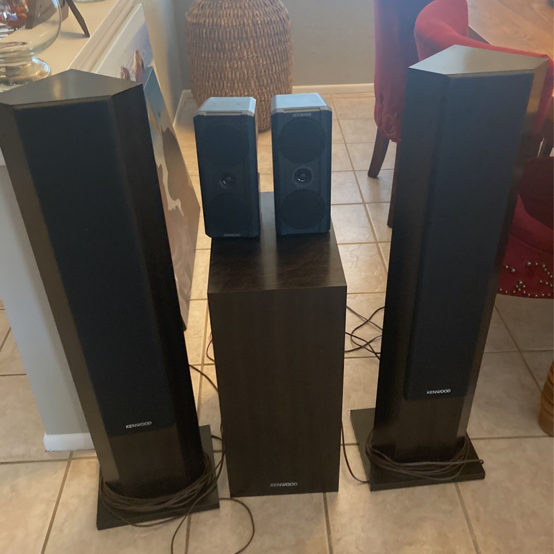 Kenwood JLS370 Speakers And Kenwood Superwoofer Amd Amplifier And 2 Kenwood KS506 HT Speakers