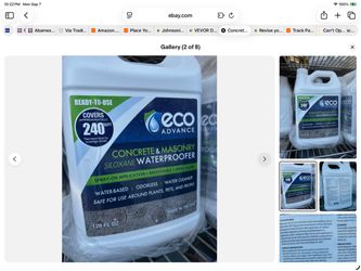🔥 ECO ADVANCE WATERPROOFER – 4 GALONES – NUEVO  4 GALLON PACK – BRAND NEW  Eco Advance Concrete & Masonry Siloxane Water Repellent / Waterproofer.  ✅