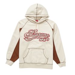 Supreme Paneled Script Hooded Sweatshirt SZ MEDIUM 