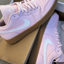 Women’s Arctic Pink/White Air Jordan 1 Low