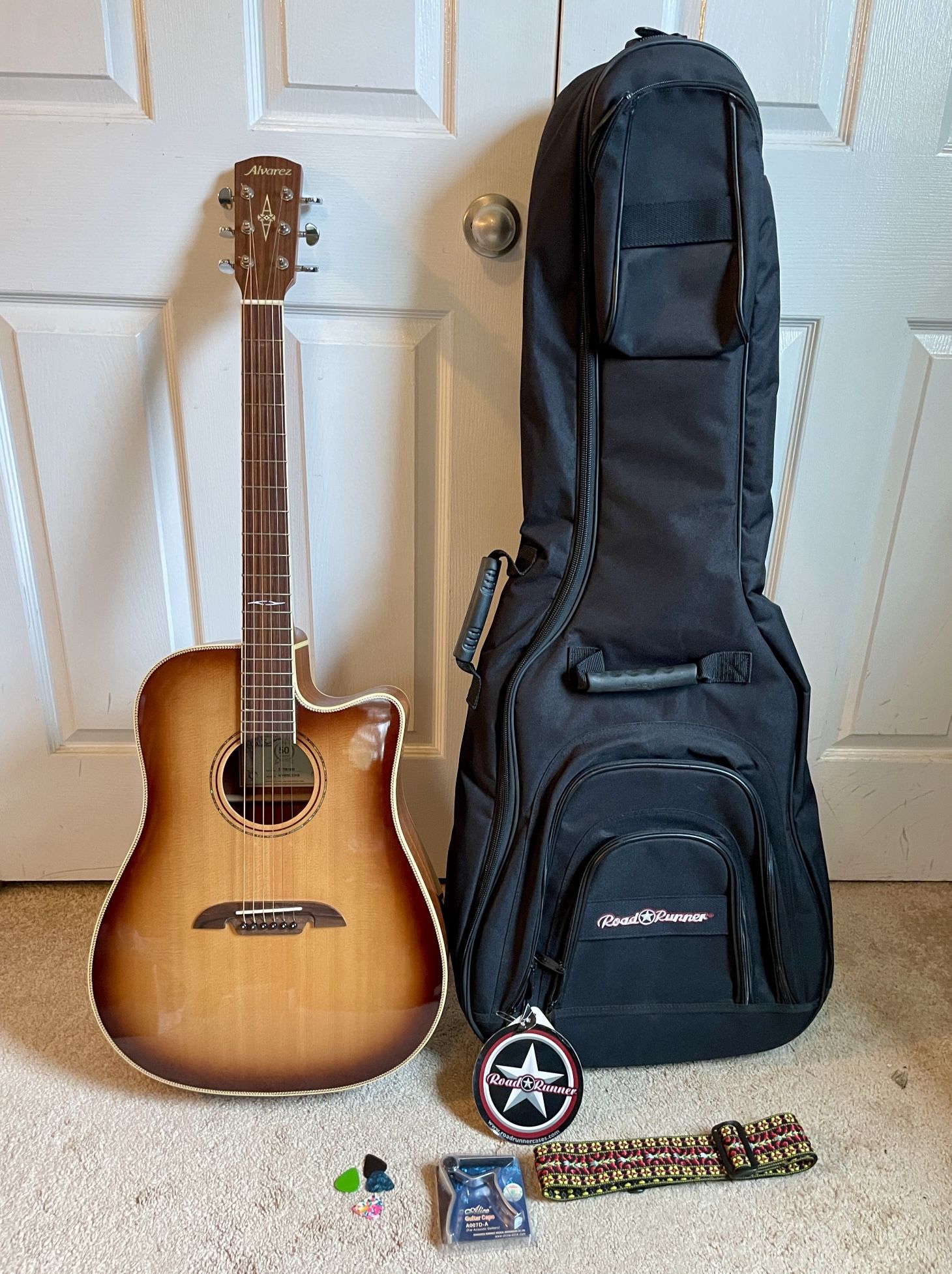 Alvarez Electric Acoustic Guitar with case and capo