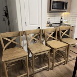 Bistro Distressed Wood Counter Stool