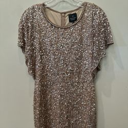 Adrianna Papell Dress Sequins Blush $40