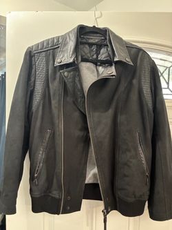 Men’s Just Cavalli Black Leather Bomber Jacket